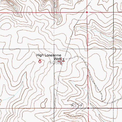 Topographic Map of High Lonesome Well, NM