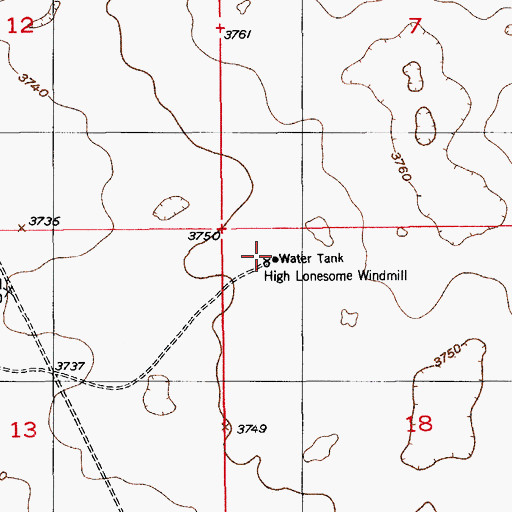 Topographic Map of High Lonesome Windmill, NM