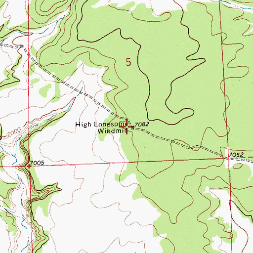 Topographic Map of High Lonesome Windmill, NM