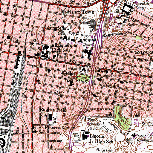 Topographic Map of Highland Park, NM