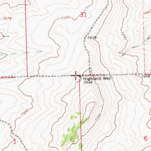 Topographic Map of Highland Well, NM