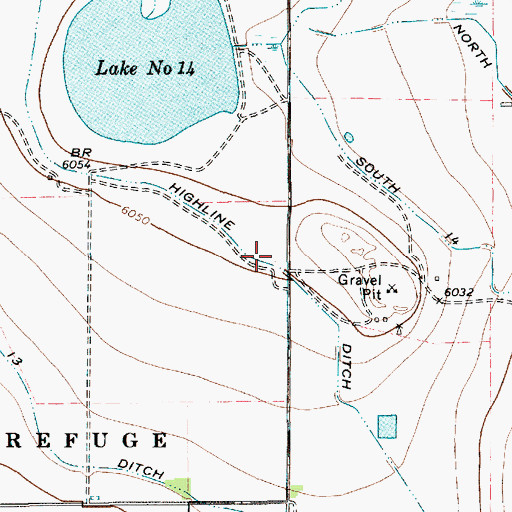Topographic Map of Highline Ditch, NM