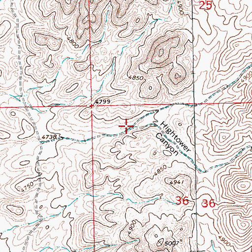 Topographic Map of Hightower Canyon, NM