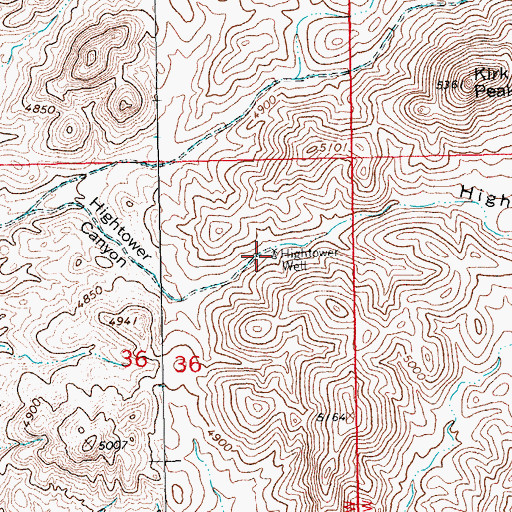 Topographic Map of Hightower Well, NM