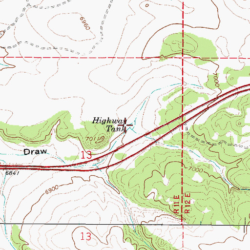 Topographic Map of Highway Tank, NM