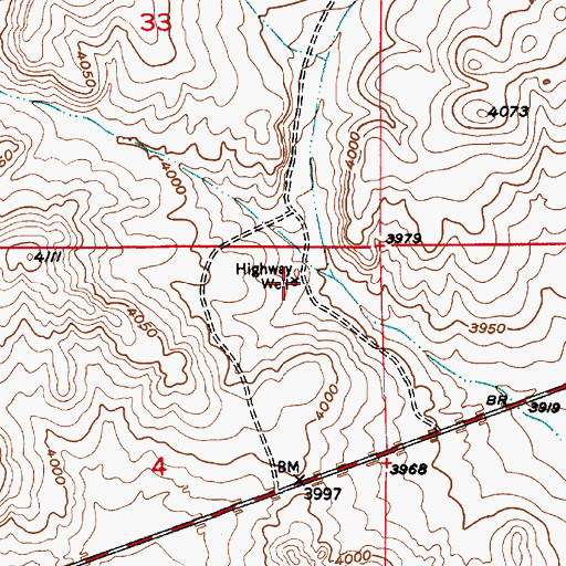 Topographic Map of Highway Well, NM