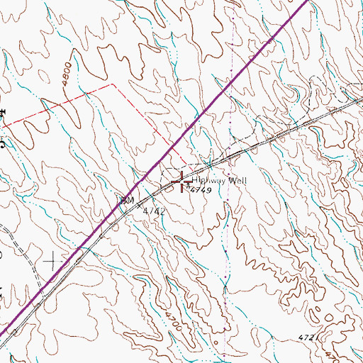 Topographic Map of Highway Well, NM
