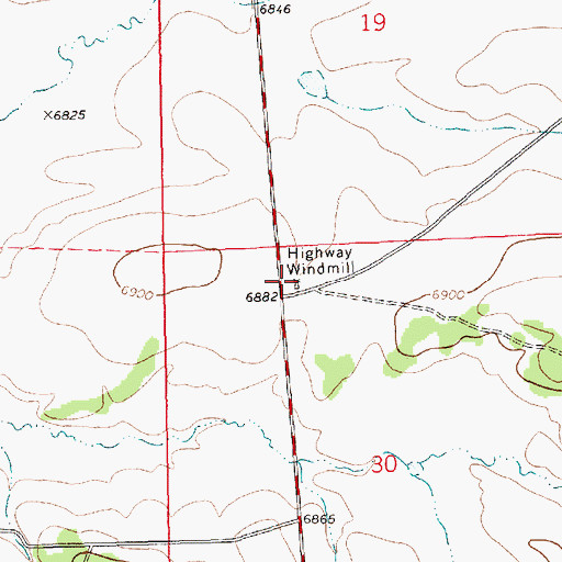 Topographic Map of Highway Windmill, NM
