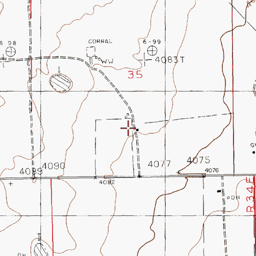 Topographic Map of Hilburn Ranch, NM