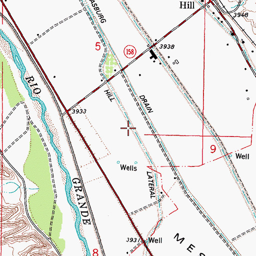 Topographic Map of Hill Lateral, NM