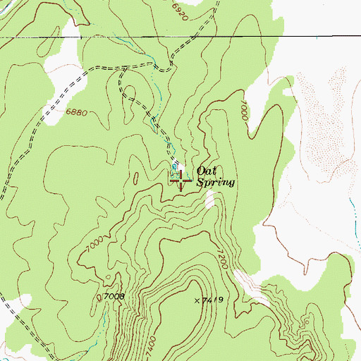 Topographic Map of Oat Spring, AZ