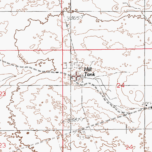 Topographic Map of Hill Tank, NM