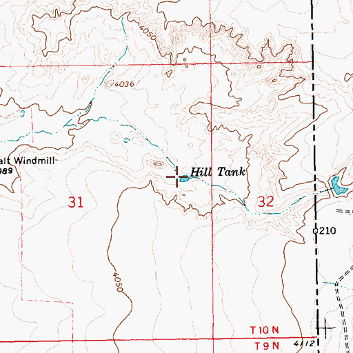 Topographic Map of Hill Tank, NM
