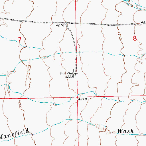 Topographic Map of Hill Well, NM
