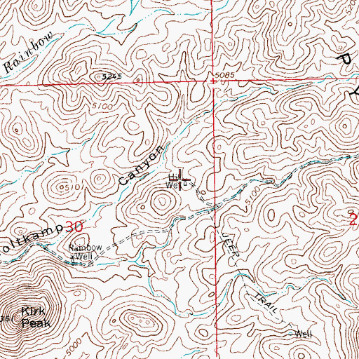 Topographic Map of Hill Well, NM
