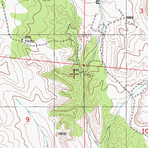 Topographic Map of Hill Well, NM