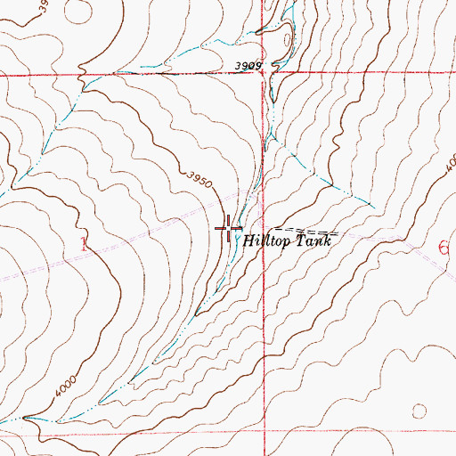 Topographic Map of Hilltop Tank, NM