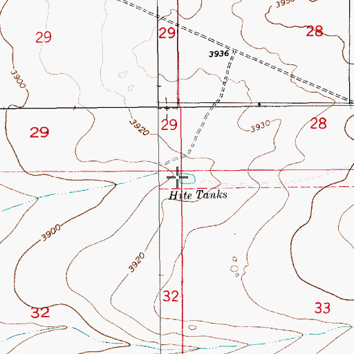 Topographic Map of Hite Tanks, NM