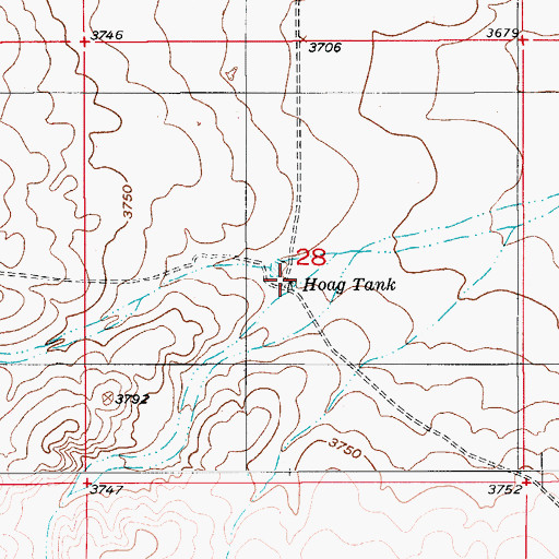 Topographic Map of Hoag Tank, NM