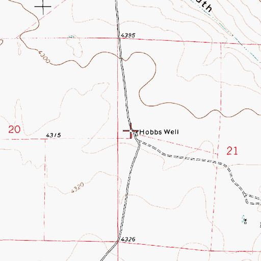 Topographic Map of Hobbs Well, NM