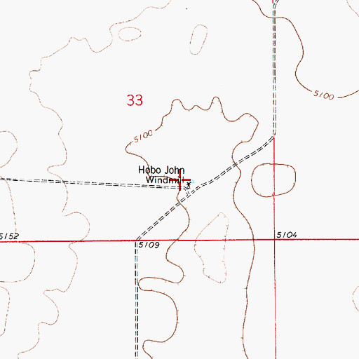 Topographic Map of Hobo John Windmill, NM