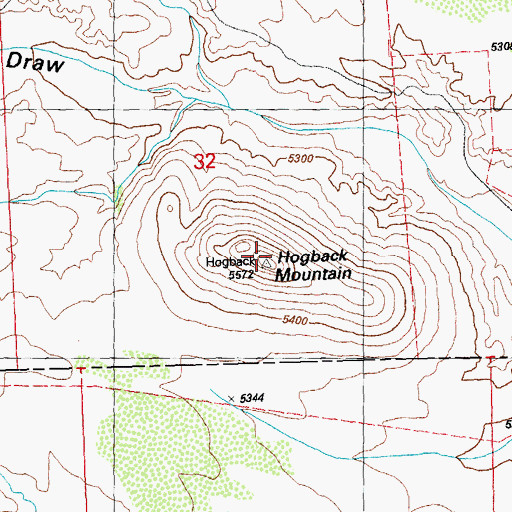 Topographic Map of Hogback Mountain, NM