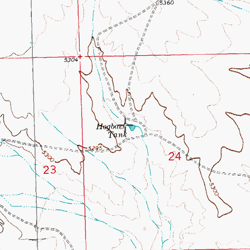 Topographic Map of Hogback Tank, NM