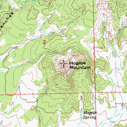 Topographic Map of Hogeye Mountain, NM