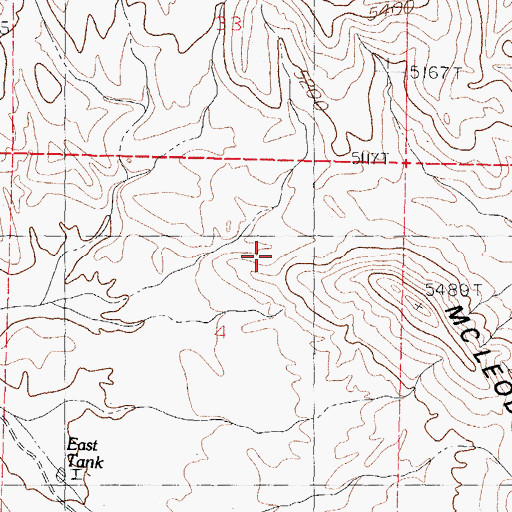 Topographic Map of McLeod Hills, NM