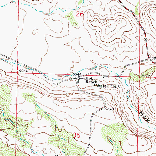 Topographic Map of Hok Ranch, NM
