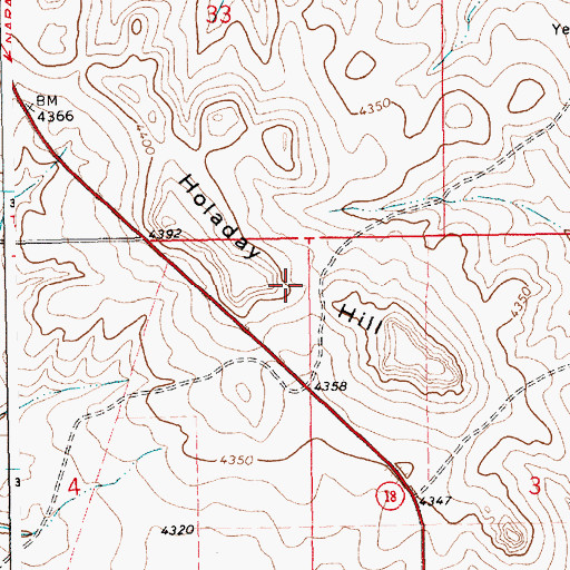 Topographic Map of Holaday Hill, NM