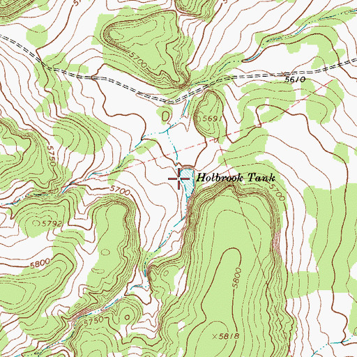 Topographic Map of Holbrook Tank, NM