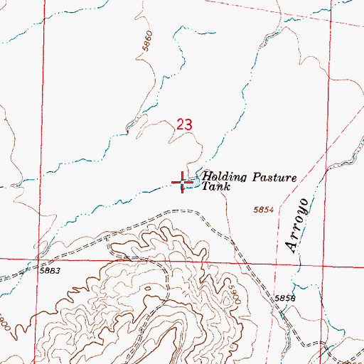 Topographic Map of Holding Pasture Tank, NM