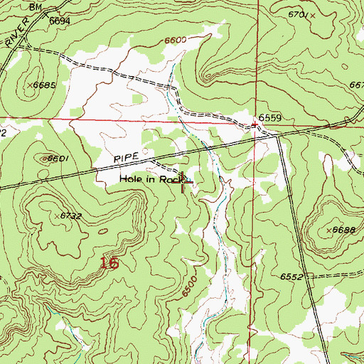 Topographic Map of Hole in Rock, NM