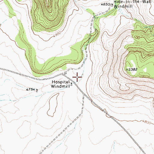 Topographic Map of Hole-in-the-Wall Canyon, NM