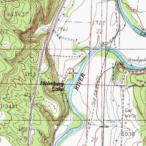 Topographic Map of Holmberg Lake, NM