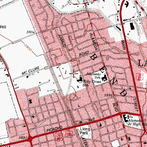 Topographic Map of Holy Cross School, NM