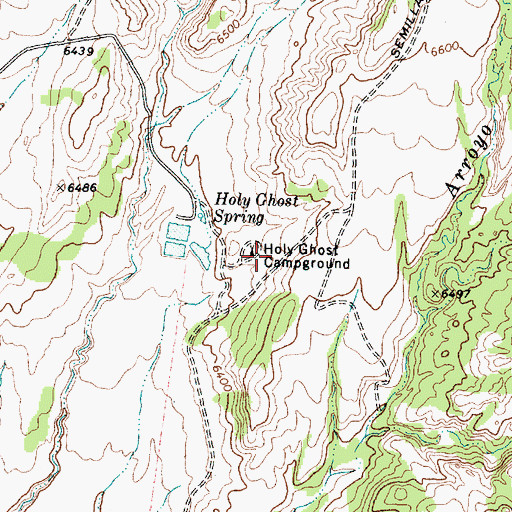 Topographic Map of Holy Ghost Campground, NM