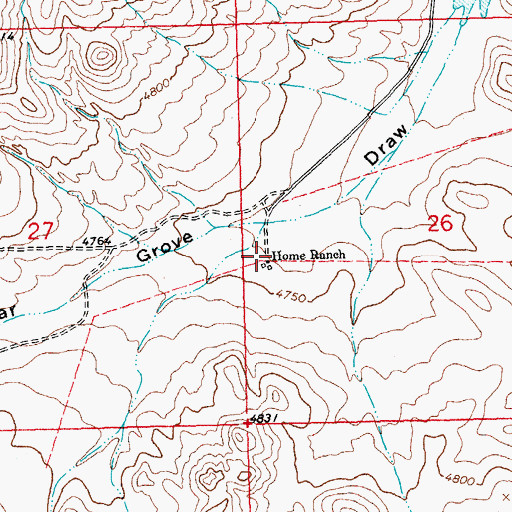 Topographic Map of Home Ranch, NM