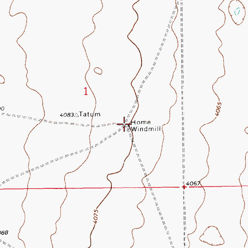 Topographic Map of Home Windmill, NM