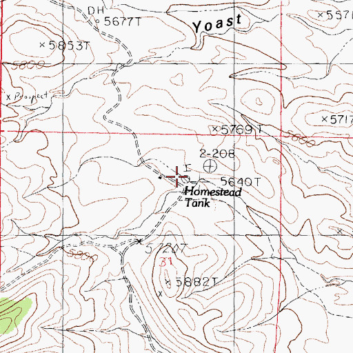 Topographic Map of Homestead Tank, NM