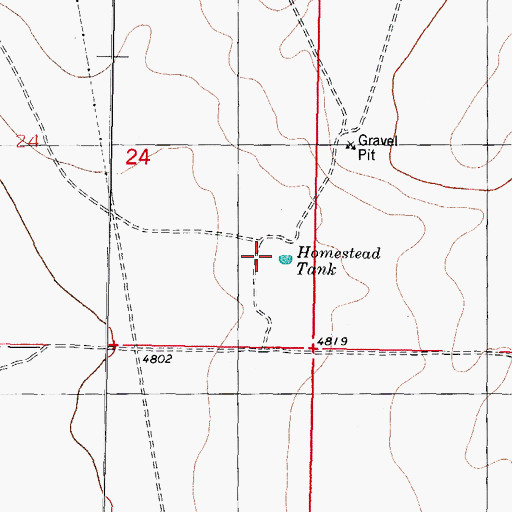 Topographic Map of Homestead Tank, NM