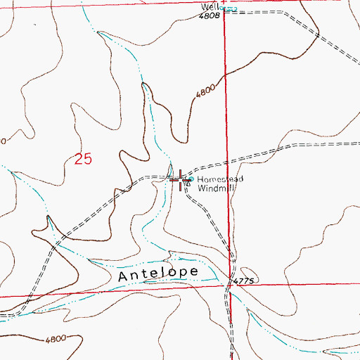 Topographic Map of Homestead Windmill, NM