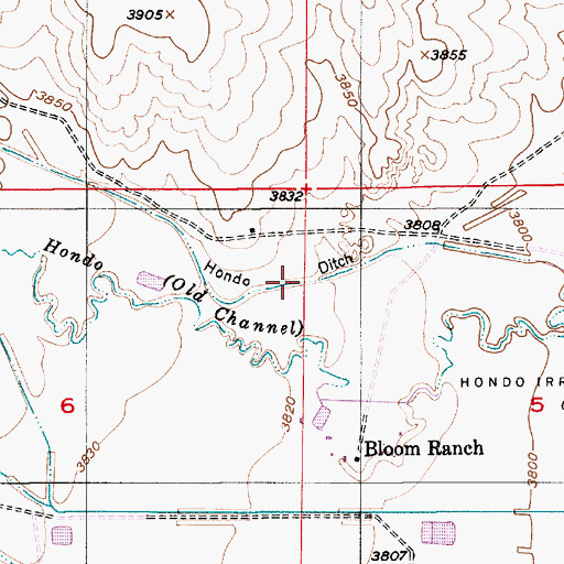 Topographic Map of Hondo Ditch, NM