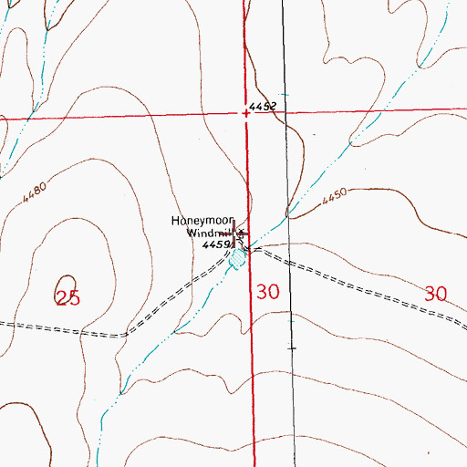 Topographic Map of Honeymoon Windmill, NM