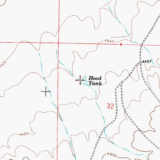Topographic Map of Hood Tank, NM