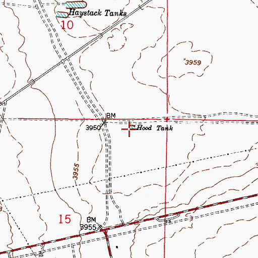 Topographic Map of Hood Tank, NM