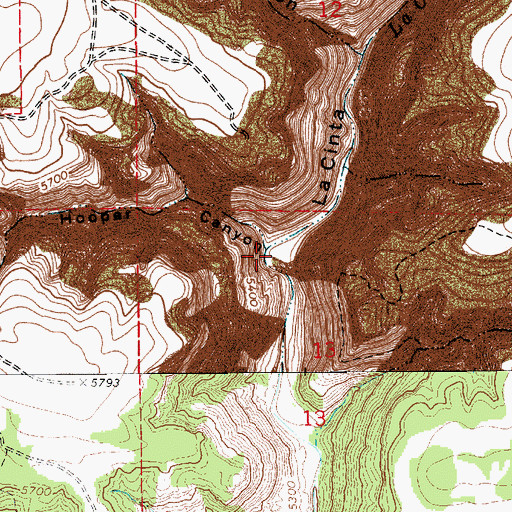 Topographic Map of Hooper Canyon, NM