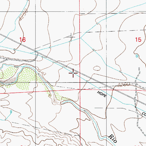 Topographic Map of Hope Community Canal, NM