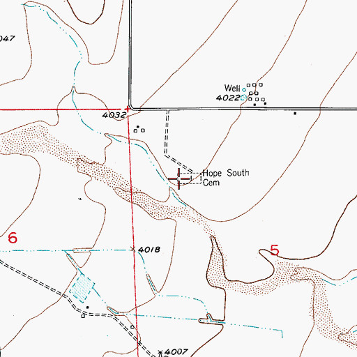 Topographic Map of Hope South Cemetery, NM